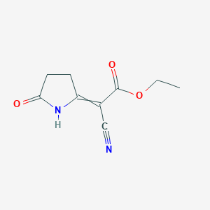 molecular formula C9H10N2O3 B14513390 Ethyl cyano(5-oxopyrrolidin-2-ylidene)acetate CAS No. 62565-08-6