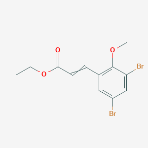 molecular formula C12H12Br2O3 B14513394 Ethyl 3-(3,5-dibromo-2-methoxyphenyl)prop-2-enoate CAS No. 62547-37-9