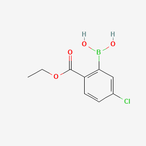 molecular formula C9H10BClO4 B1451340 5-Chloro-2-(ethoxycarbonyl)phenylboronic acid CAS No. 871329-55-4