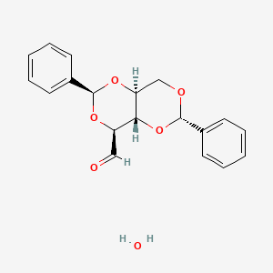 molecular formula C19H20O6 B1451351 (2S,4S,4aS,6S,8aS)-2,6-diphenyltetrahydro-[1,3]dioxino[5,4-d][1,3]dioxine-4-carbaldehyde hydrate CAS No. 32580-00-0