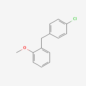 molecular formula C14H13ClO B14513527 Benzene, 1-[(4-chlorophenyl)methyl]-2-methoxy- CAS No. 62706-94-9