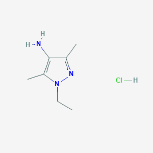 molecular formula C7H14ClN3 B1451354 1-Ethyl-3,5-dimethyl-1H-pyrazol-4-amine hydrochloride CAS No. 1185298-43-4