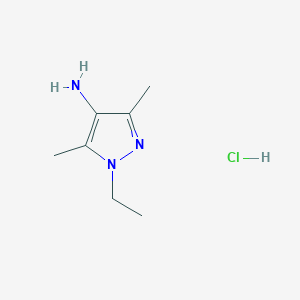 molecular formula C7H14ClN3 B1451354 1-Ethyl-3,5-dimethyl-1H-pyrazol-4-ylamine hydrochloride CAS No. 1185298-43-4