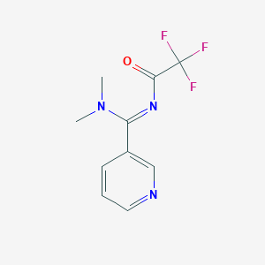 molecular formula C10H10F3N3O B14513540 N-[(Z)-(Dimethylamino)(pyridin-3-yl)methylidene]-2,2,2-trifluoroacetamide CAS No. 62758-92-3