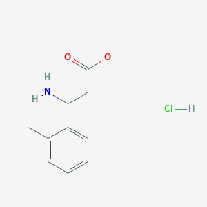molecular formula C11H16ClNO2 B1451359 Methyl 3-amino-3-(2-methylphenyl)propanoate hydrochloride CAS No. 1258651-74-9