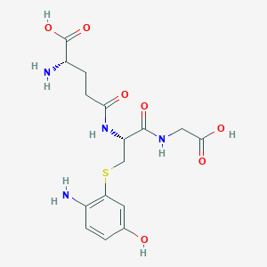 molecular formula C16H22N4O7S B145136 (2S)-2-amino-5-[[(2R)-3-(2-amino-5-hydroxyphenyl)sulfanyl-1-(carboxymethylamino)-1-oxopropan-2-yl]amino]-5-oxopentanoic acid CAS No. 129762-74-9