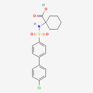 molecular formula C19H20ClNO4S B1451374 1-((4'-氯-[1,1'-联苯])-4-磺酰胺)环己烷-1-羧酸 CAS No. 885269-38-5