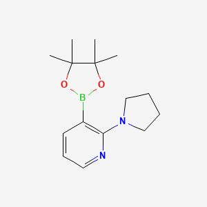 molecular formula C15H23BN2O2 B1451376 2-(Pyrrolidin-1-yl)-3-(4,4,5,5-tetramethyl-1,3,2-dioxaborolan-2-yl)pyridine CAS No. 1073354-41-2