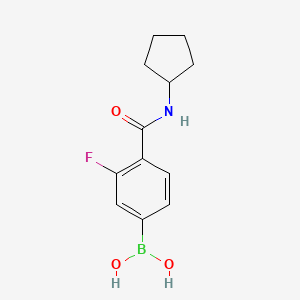 molecular formula C12H15BFNO3 B1451377 (4-(Cyclopentylcarbamoyl)-3-fluorophenyl)boronic acid CAS No. 957034-70-7