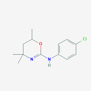 molecular formula C13H17ClN2O B14513771 N-(4-Chlorophenyl)-4,4,6-trimethyl-5,6-dihydro-4H-1,3-oxazin-2-amine CAS No. 62642-88-0
