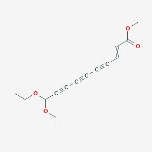 molecular formula C15H16O4 B14513807 Methyl 10,10-diethoxydec-2-ene-4,6,8-triynoate CAS No. 62796-56-9