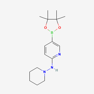 molecular formula C16H26BN3O2 B1451393 N-(Piperidin-1-yl)-5-(4,4,5,5-tetramethyl-1,3,2-dioxaborolan-2-yl)pyridin-2-amine CAS No. 1073354-35-4