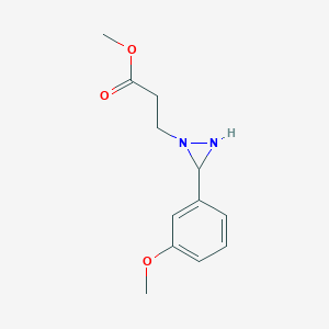 molecular formula C12H16N2O3 B14513953 Methyl 3-[3-(3-methoxyphenyl)diaziridin-1-yl]propanoate CAS No. 62664-27-1