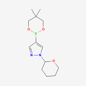 molecular formula C13H21BN2O3 B1451396 4-(5,5-Dimethyl-1,3,2-dioxaborinan-2-YL)-1-(tetrahydro-2H-pyran-2-YL)-1H-pyrazole CAS No. 1072944-26-3