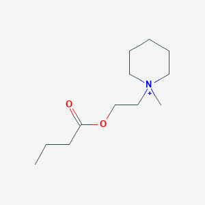molecular formula C12H24NO2+ B14513985 Piperidinium, 1-methyl-1-[2-(1-oxobutoxy)ethyl]- CAS No. 62595-41-9