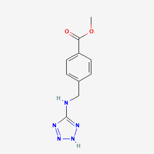 molecular formula C10H11N5O2 B14514049 Benzoic acid, 4-[(1H-tetrazol-5-ylamino)methyl]-, methyl ester CAS No. 62642-71-1