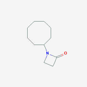 molecular formula C11H19NO B14514094 2-Azetidinone, 1-cyclooctyl- CAS No. 62665-00-3