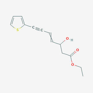 molecular formula C13H14O3S B14514139 Ethyl 3-hydroxy-7-(thiophen-2-YL)hept-4-EN-6-ynoate CAS No. 62858-69-9