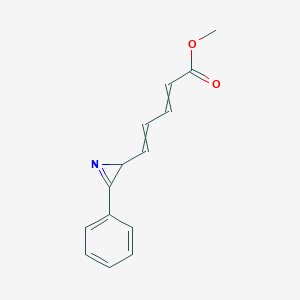 molecular formula C14H13NO2 B14514146 Methyl 5-(3-phenyl-2H-aziren-2-yl)penta-2,4-dienoate CAS No. 63361-98-8