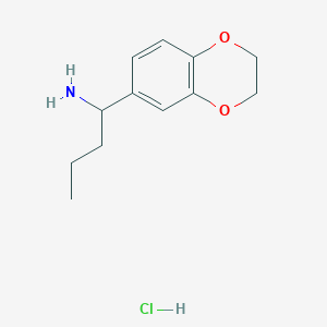 molecular formula C12H18ClNO2 B1451415 1-(2,3-Dihydro-benzo[1,4]dioxin-6-yl)-butylamine hydrochloride CAS No. 1092797-60-8