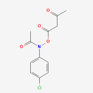 molecular formula C12H12ClNO4 B14514150 N-(4-Chlorophenyl)-N-[(3-oxobutanoyl)oxy]acetamide CAS No. 62641-42-3