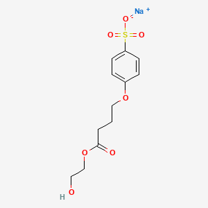 molecular formula C12H15NaO7S B14514171 Butanoic acid, 4-(4-sulfophenoxy)-, 1-(2-hydroxyethyl) ester, monosodium salt CAS No. 63134-08-7