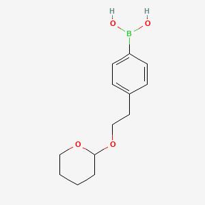molecular formula C13H19BO4 B1451419 (4-(2-((Tetrahydro-2H-pyran-2-yl)oxy)ethyl)phenyl)boronic acid CAS No. 1095639-99-8