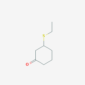 molecular formula C8H14OS B14514333 Cyclohexanone, 3-(ethylthio)- CAS No. 62702-78-7