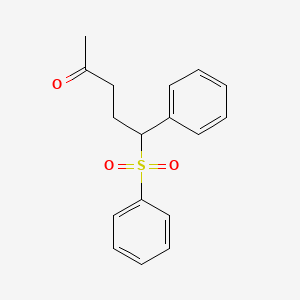 molecular formula C17H18O3S B14514342 5-(Benzenesulfonyl)-5-phenylpentan-2-one CAS No. 62692-49-3