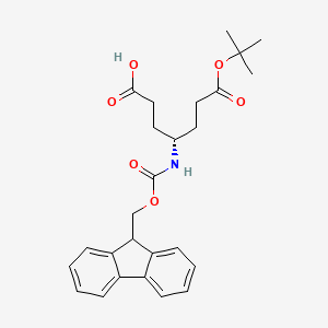 molecular formula C26H31NO6 B1451439 (R)-4-((((9H-Fluoren-9-yl)methoxy)carbonyl)amino)-7-(tert-butoxy)-7-oxoheptanoic acid CAS No. 1310680-26-2