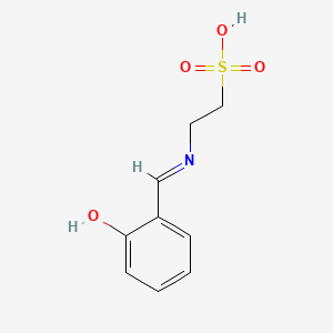 molecular formula C9H11NO4S B14514415 Ethanesulfonic acid, 2-[[(2-hydroxyphenyl)methylene]amino]- CAS No. 63346-85-0
