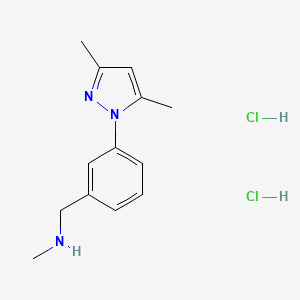 molecular formula C13H19Cl2N3 B1451445 [3-(3,5-Dimethyl-1h-pyrazol-1-yl)-benzyl]methylamine dihydrochloride CAS No. 1185293-07-5