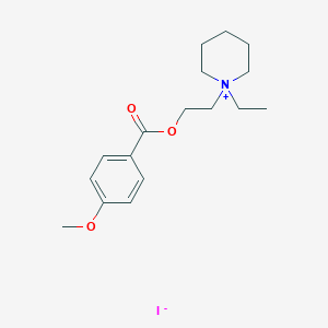 molecular formula C17H26INO3 B14514470 Piperidinium, 1-ethyl-1-[2-[(4-methoxybenzoyl)oxy]ethyl]-, iodide CAS No. 62590-18-5