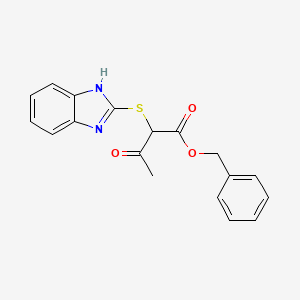 molecular formula C18H16N2O3S B14514520 Benzyl 2-[(1H-benzimidazol-2-yl)sulfanyl]-3-oxobutanoate CAS No. 63254-44-4