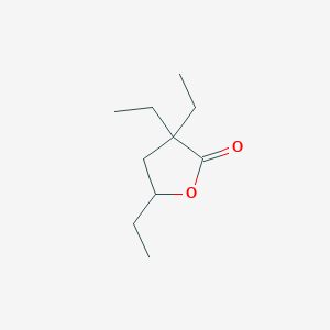 molecular formula C10H18O2 B14514631 3,3,5-Triethyloxolan-2-one CAS No. 62581-38-8
