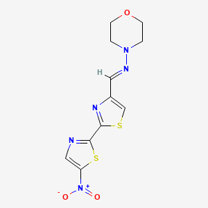 molecular formula C11H11N5O3S2 B14514656 N-((5-Nitro(2,2'-bithiazol)-4-yl)methylene)-4-morpholinamine CAS No. 62720-10-9