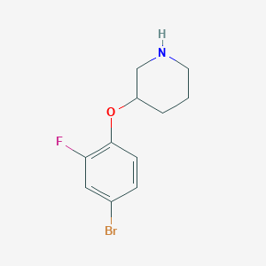 molecular formula C11H13BrFNO B1451471 3-(4-Bromo-2-fluorophenoxy)piperidine CAS No. 946726-15-4