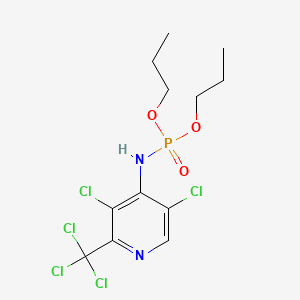 molecular formula C12H16Cl5N2O3P B14515012 Phosphoramidic acid, (3,5-dichloro-2-(trichloromethyl)-4-pyridinyl)-, dipropyl ester CAS No. 62652-90-8