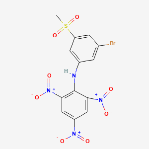 molecular formula C13H9BrN4O8S B14515015 N-[3-Bromo-5-(methanesulfonyl)phenyl]-2,4,6-trinitroaniline CAS No. 62606-07-9