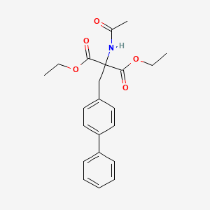 molecular formula C22H25NO5 B14515037 Diethyl 2-([1,1'-biphenyl]-4-ylmethyl)-2-acetamidomalonate 