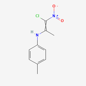 molecular formula C10H11ClN2O2 B14515063 N-(1-Chloro-1-nitroprop-1-en-2-yl)-4-methylaniline CAS No. 62874-97-9