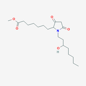 molecular formula C20H35NO5 B14515154 Methyl 7-[1-(3-hydroxyoctyl)-3,5-dioxopyrrolidin-2-YL]heptanoate CAS No. 62749-23-9