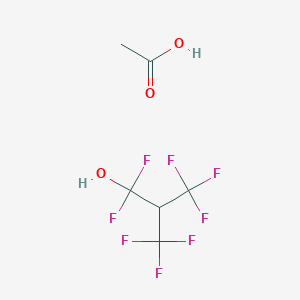 molecular formula C6H6F8O3 B14515170 Acetic acid;1,1,3,3,3-pentafluoro-2-(trifluoromethyl)propan-1-ol CAS No. 62619-30-1