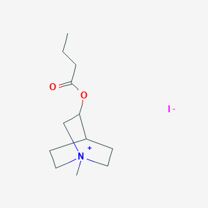 molecular formula C12H22INO2 B14515219 3-(Butanoyloxy)-1-methyl-1-azabicyclo[2.2.2]octan-1-ium iodide CAS No. 63157-18-6