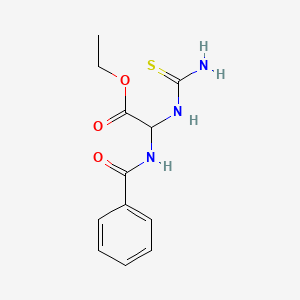 molecular formula C12H15N3O3S B14515240 Ethyl benzamido(carbamothioylamino)acetate CAS No. 62758-33-2