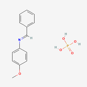 molecular formula C14H16NO5P B14515270 N-(4-methoxyphenyl)-1-phenylmethanimine;phosphoric acid CAS No. 62729-79-7