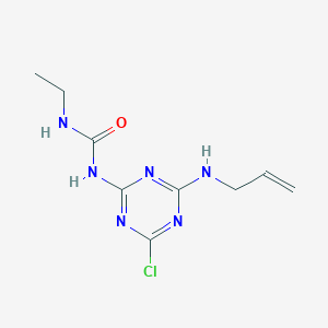 molecular formula C9H13ClN6O B14515322 N-{4-Chloro-6-[(prop-2-en-1-yl)amino]-1,3,5-triazin-2-yl}-N'-ethylurea CAS No. 62734-51-4