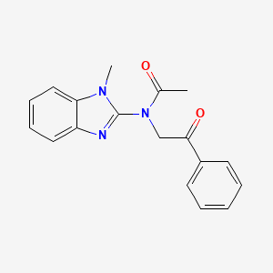 molecular formula C18H17N3O2 B14515377 N-(1-Methyl-1H-benzimidazol-2-yl)-N-(2-oxo-2-phenylethyl)acetamide CAS No. 62693-51-0