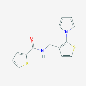 molecular formula C14H12N2OS2 B14515396 N-{[2-(1H-Pyrrol-1-yl)thiophen-3-yl]methyl}thiophene-2-carboxamide CAS No. 63647-09-6