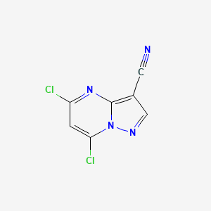 molecular formula C7H2Cl2N4 B1451541 5,7-Dichloropyrazolo[1,5-a]pyrimidine-3-carbonitrile CAS No. 845895-95-6